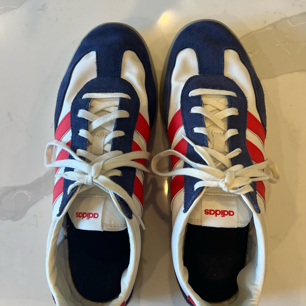 adidas Navy, White & Red Retro Runner Sneakers